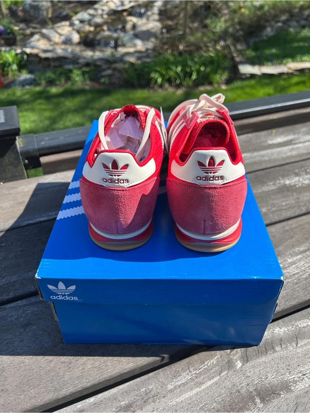 adidas Red & White SL 72 OG Lace-Up Sneakers